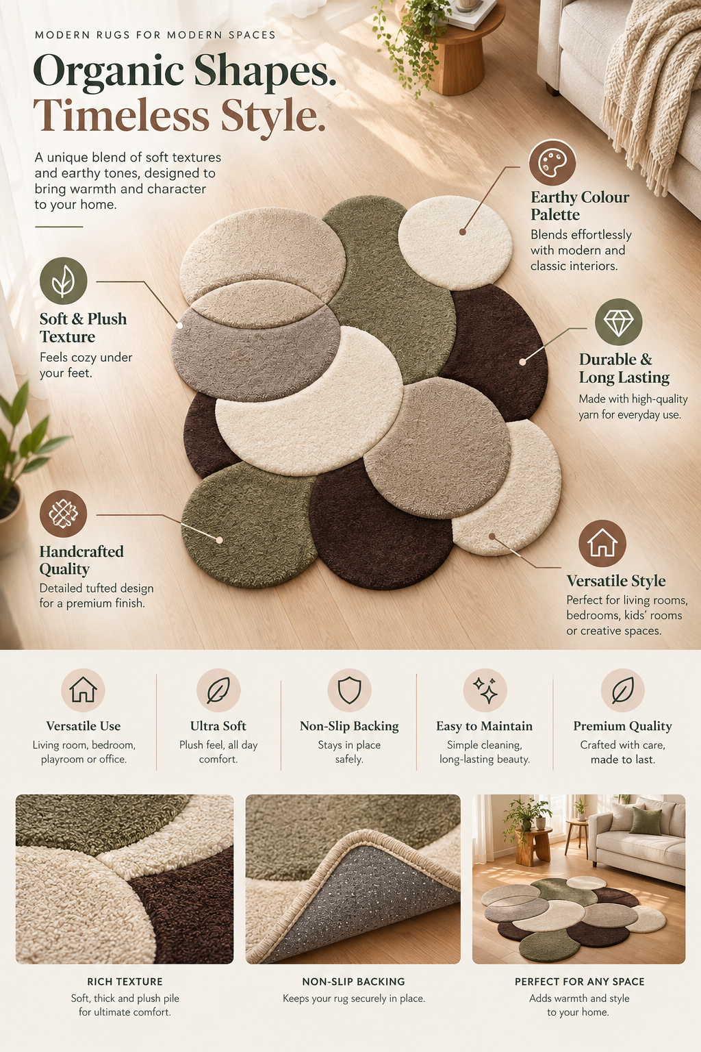 Neutral Pebble hand-tufted rug, image 5