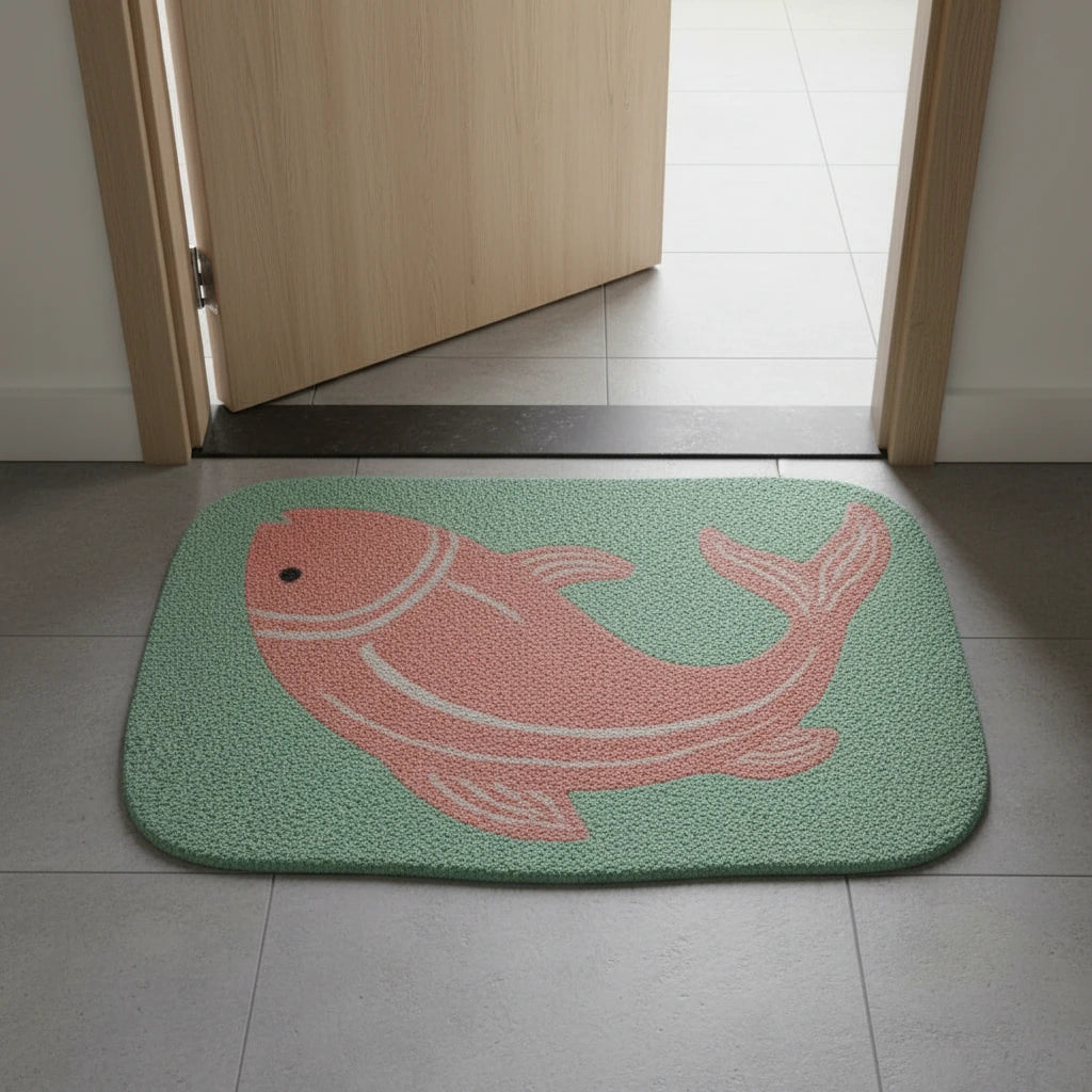 Hand Tufted Fish Shaped Wool Doormat - View 3