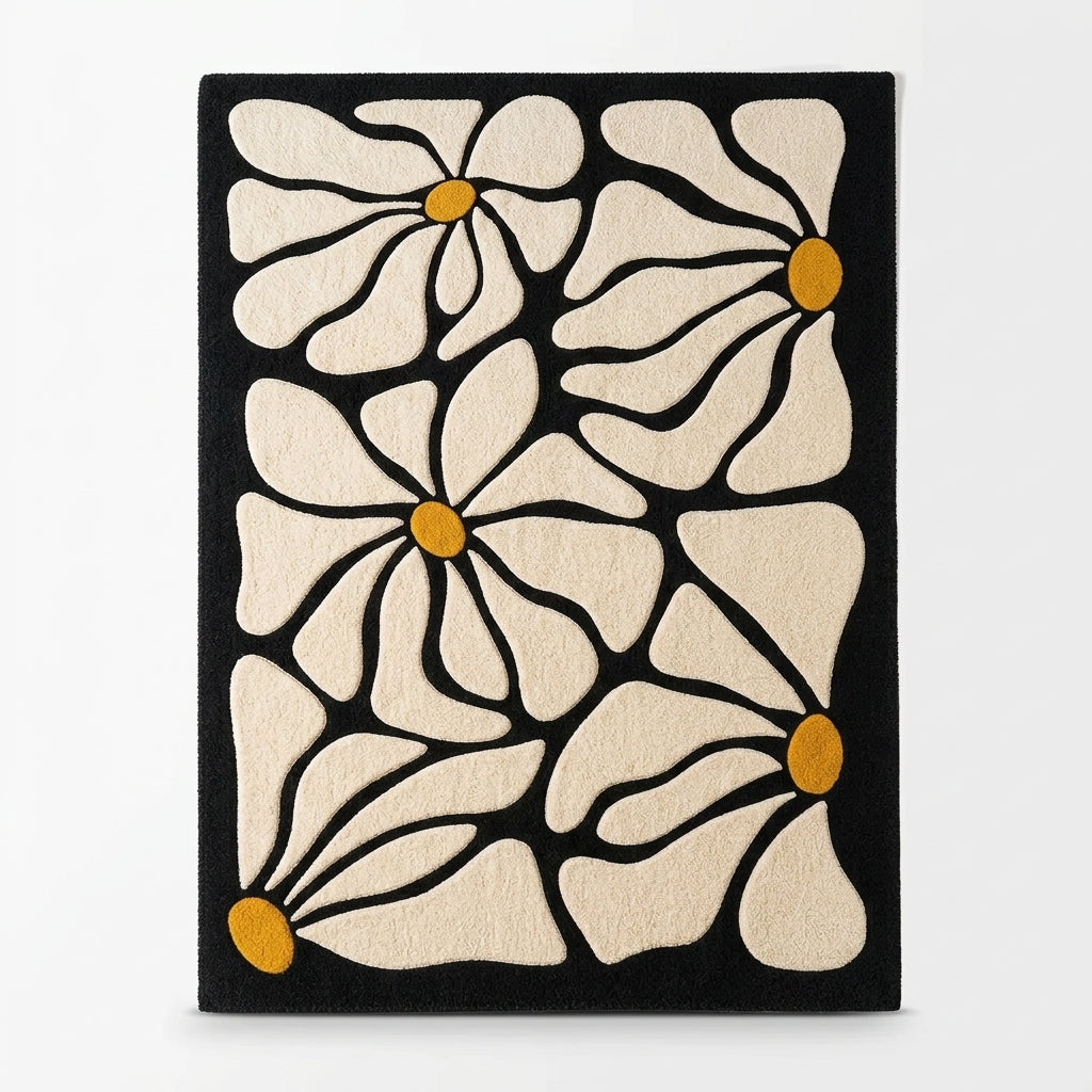 Hand Tufted Ivory Border Classic Wool Carpet