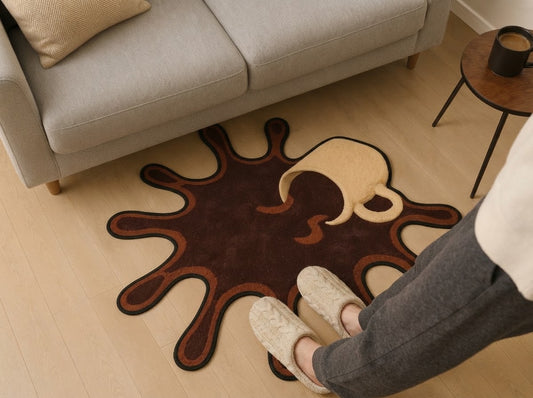 Brown Paint Splash hand-tufted rug, image 2