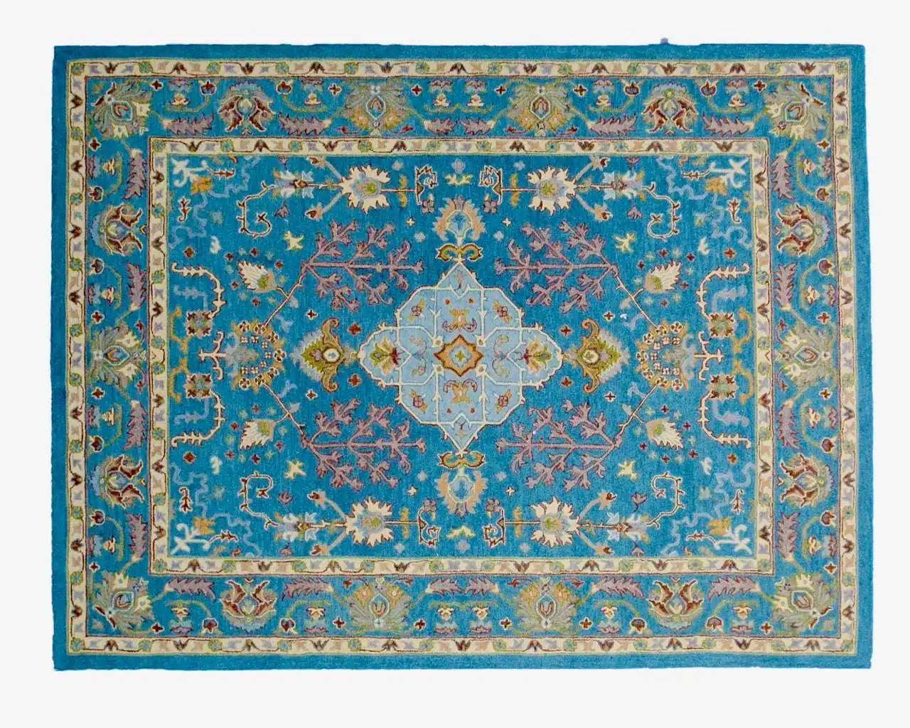 Persian Hand Tufted Wool Carpet 24 | Silk Road Design | Natural Wool Anti-Skid Latex Backing