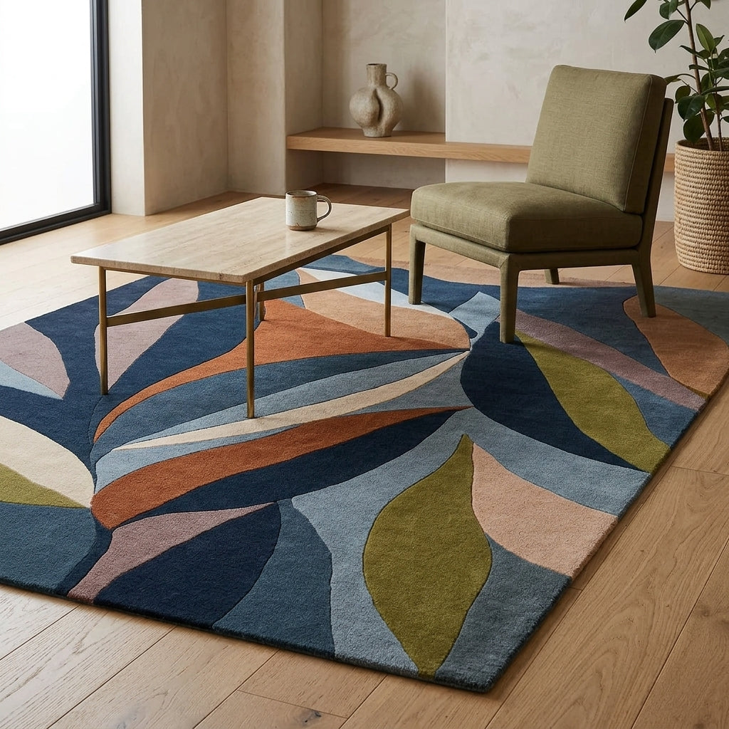 Hand Tufted Blush Pink Solid Luxury Wool Rug - View 3