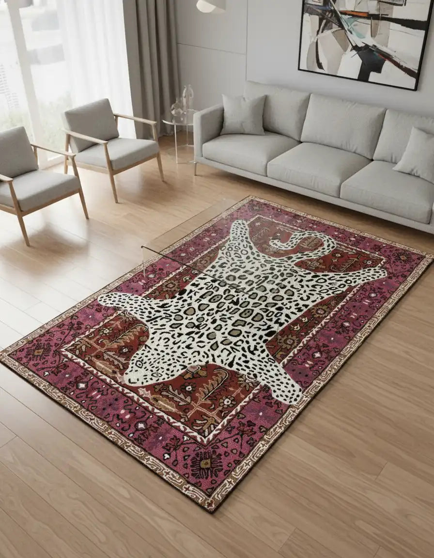 Persian Hand Tufted Wool Carpet 29 | Ardabil Design | Natural Wool Anti-Skid Latex Backing – View 7