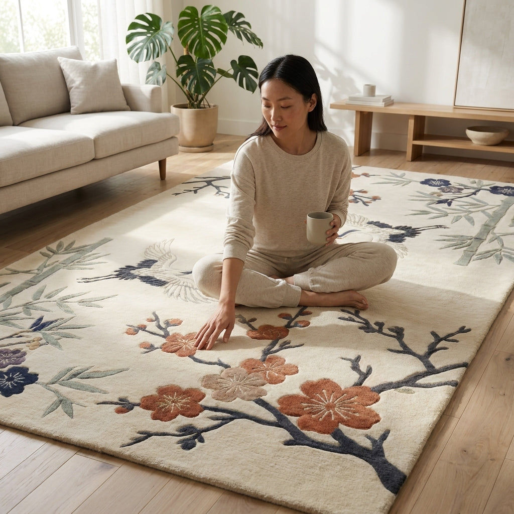Hand Tufted Vintage Distressed Persian Wool Rug - View 2