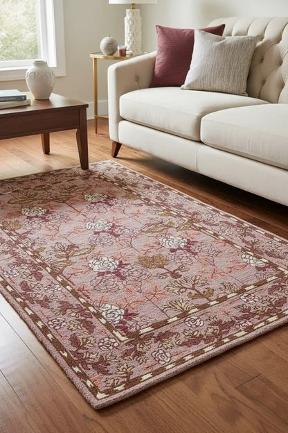 Persian Hand Tufted Wool Carpet 17 | Mir Design | Natural Wool Anti-Skid Latex Backing – View 2