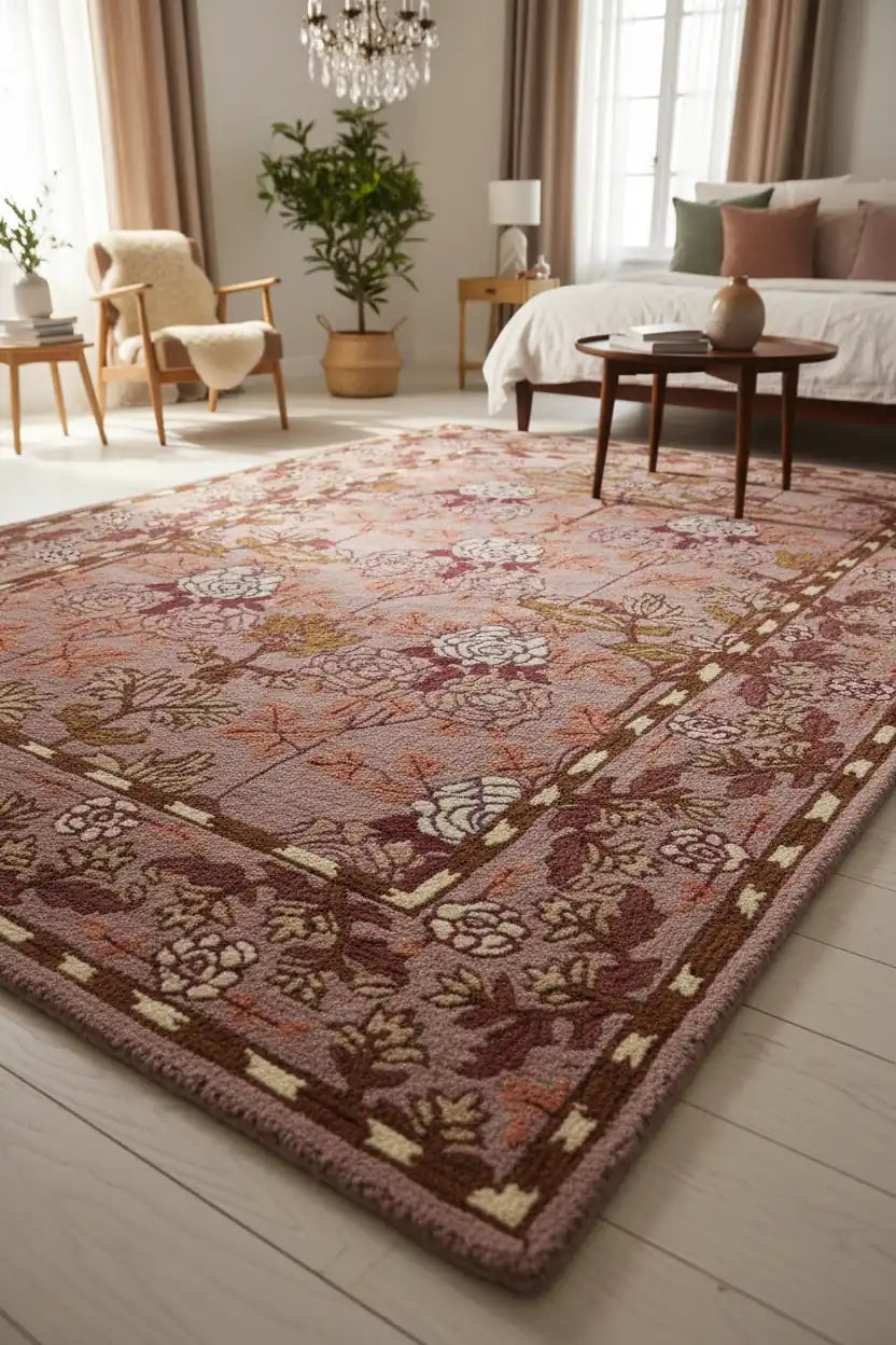 Persian Hand Tufted Wool Carpet 17 | Mir Design | Natural Wool Anti-Skid Latex Backing – View 7