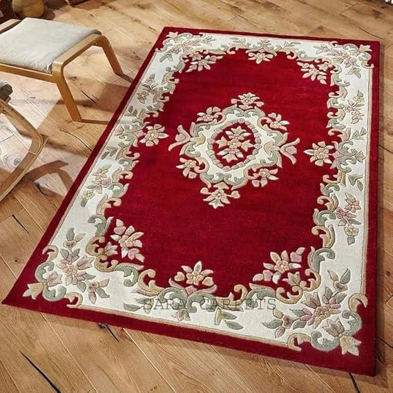 Persian Hand Tufted Wool Carpet 3 | Herati Design | Natural Wool Anti-Skid Latex Backing