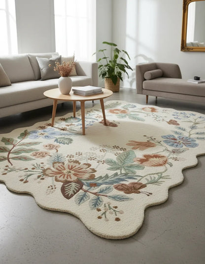 Persian Hand Tufted Wool Carpet 8 | Cypress Tree Design | Natural Wool Anti-Skid Latex Backing – View 7