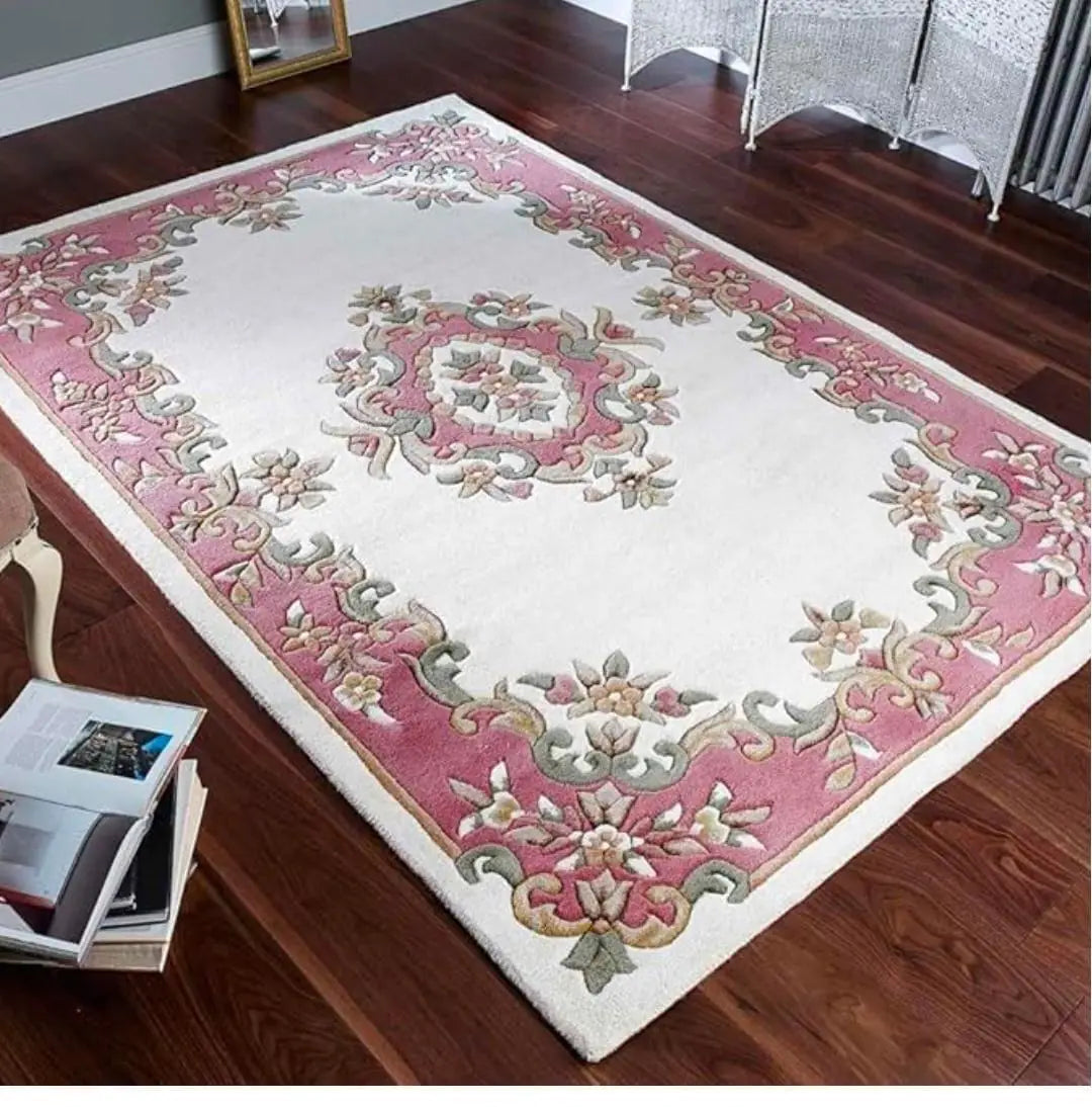 Persian Hand Tufted Wool Carpet 4 | Hunting Scene Design | Natural Wool Anti-Skid Latex Backing