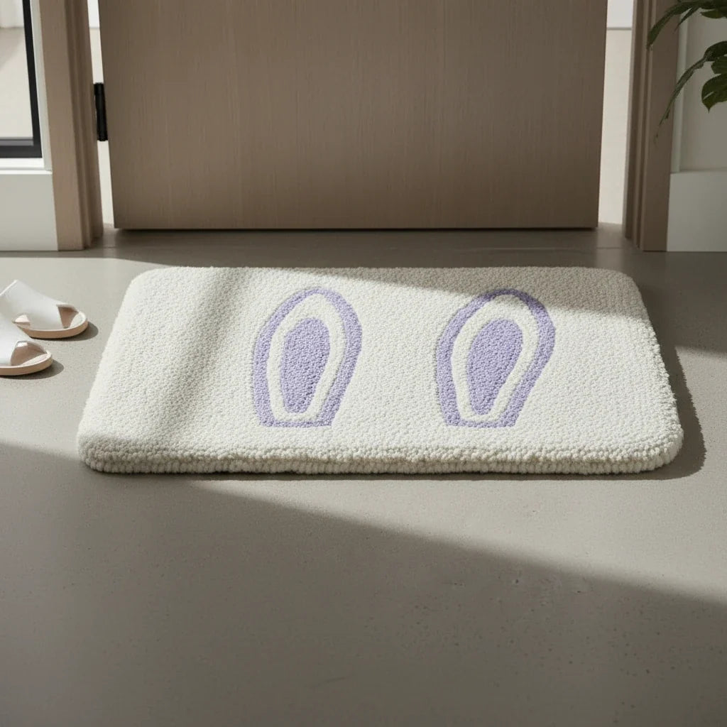 Hand Tufted Bunny Ears Shaped Wool Doormat - View 4