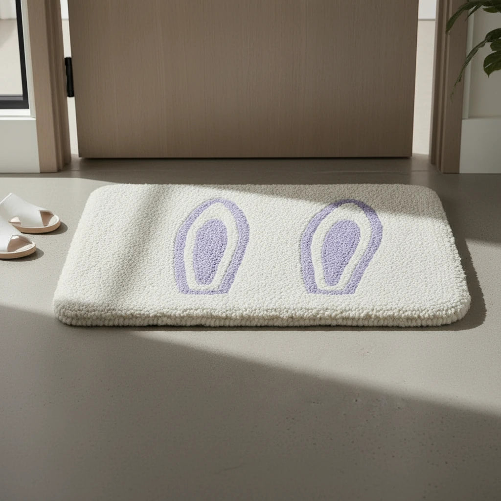 Hand Tufted Bunny Ears Shaped Wool Doormat - View 4