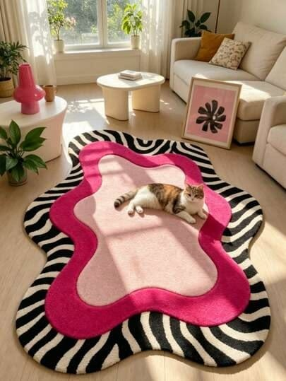 Pink Zebra Accent hand-tufted rug, image 6