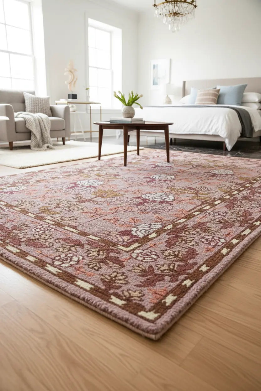 Persian Hand Tufted Wool Carpet 17 | Mir Design | Natural Wool Anti-Skid Latex Backing – View 5