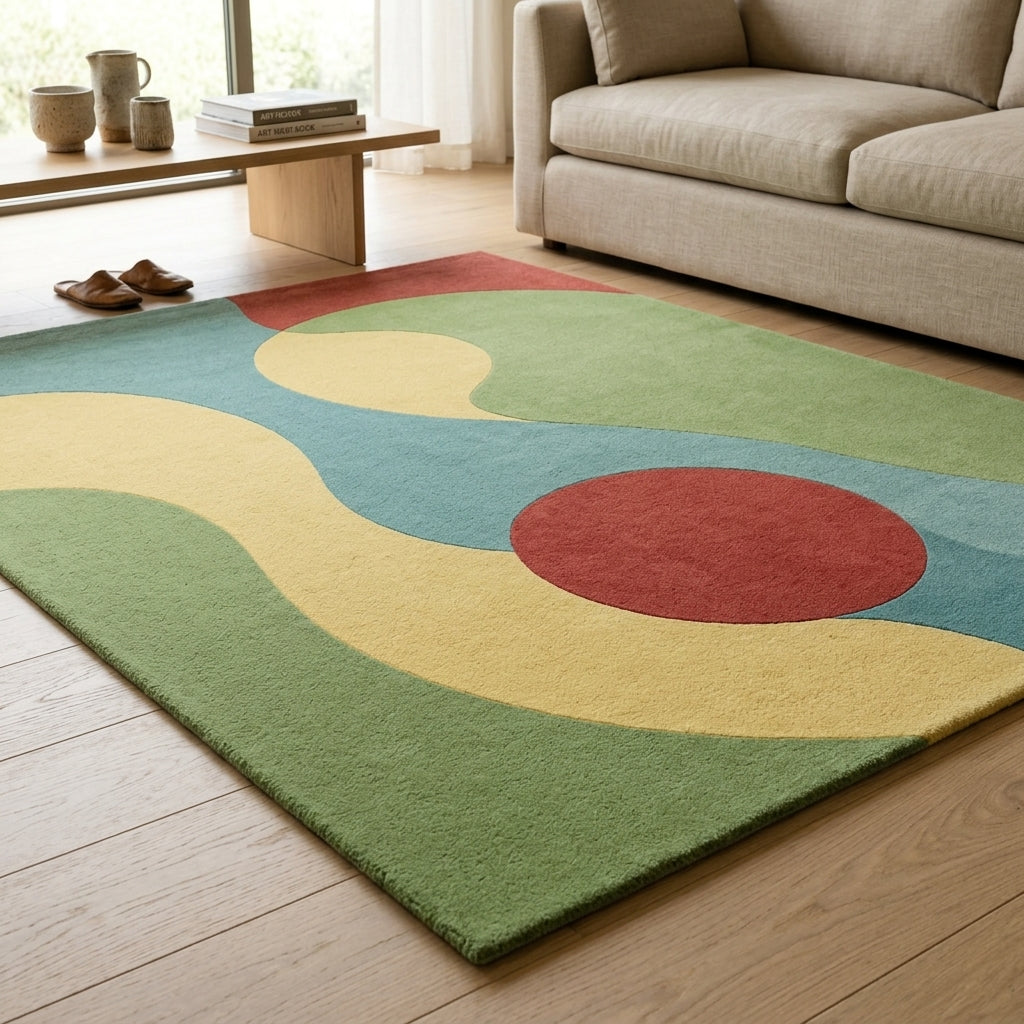 Hand Tufted Pastel Floral Soft Wool Area Rug - View 2