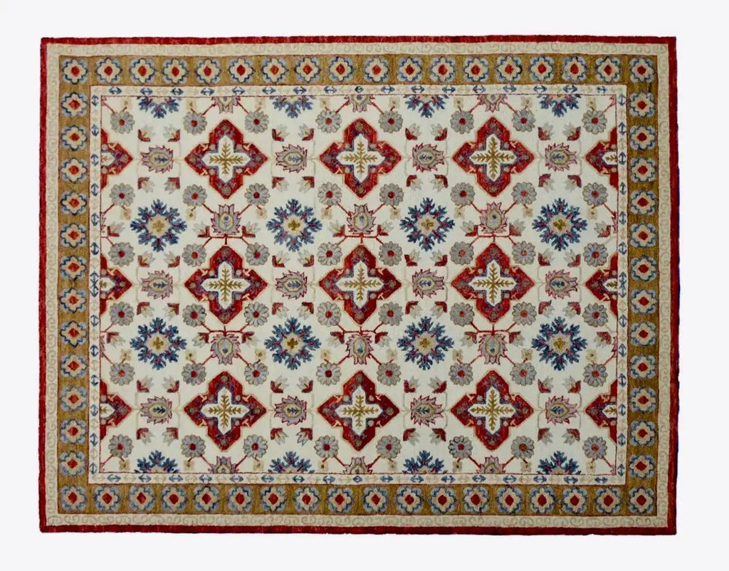 Persian Hand Tufted Wool Carpet 12 | Qashqai Design | Natural Wool Anti-Skid Latex Backing