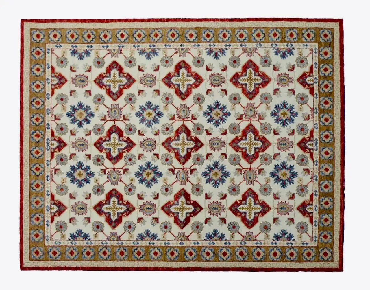 Persian Hand Tufted Wool Carpet 12 | Qashqai Design | Natural Wool Anti-Skid Latex Backing