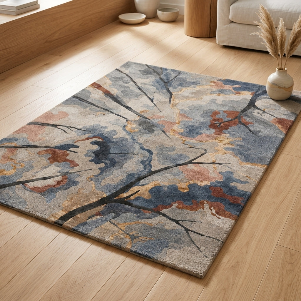 Hand Tufted Chevron Herringbone Wool Area Rug - View 3