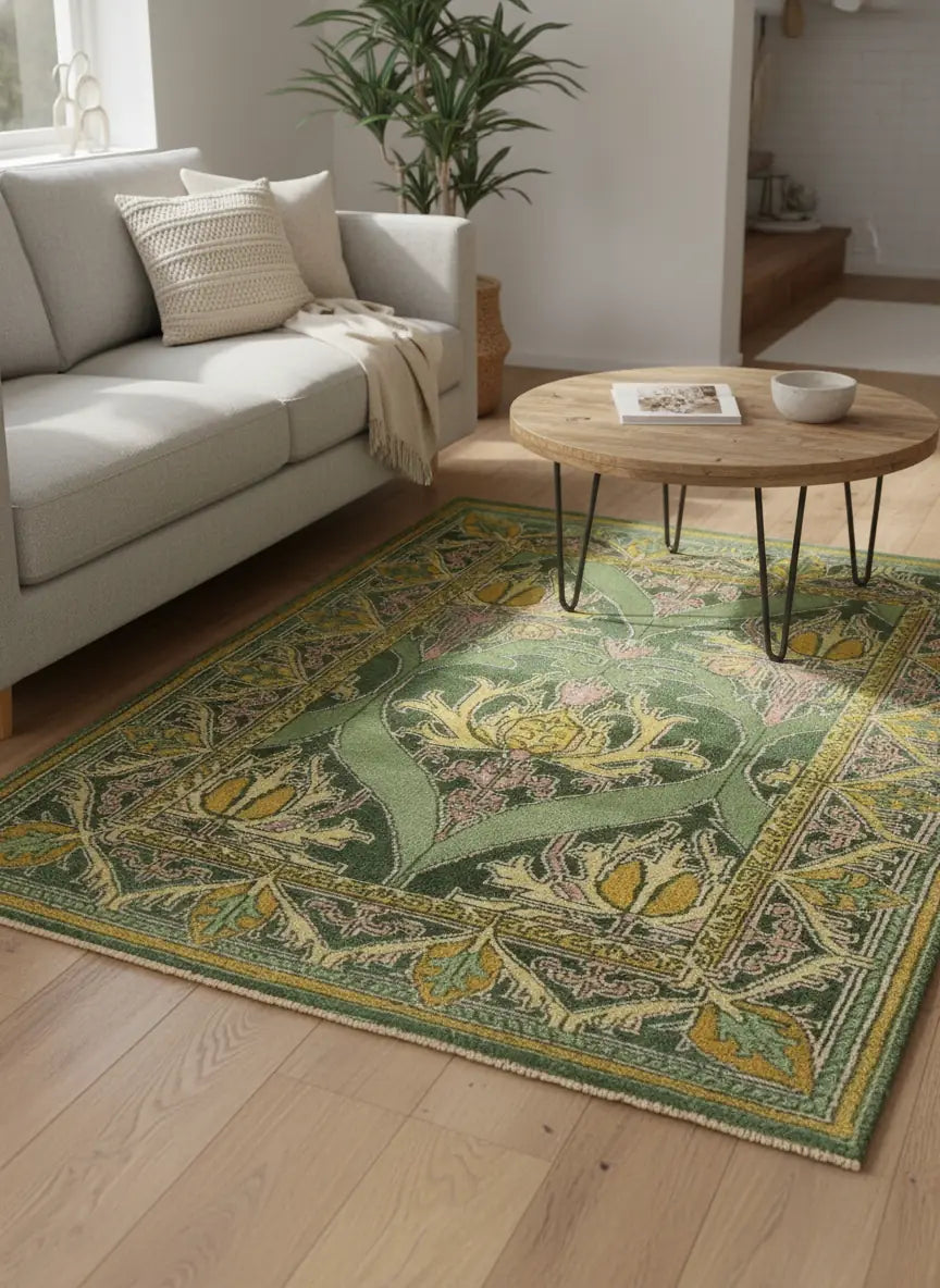 Persian Hand Tufted Wool Carpet 5 | Boteh Design | Natural Wool Anti-Skid Latex Backing – View 5