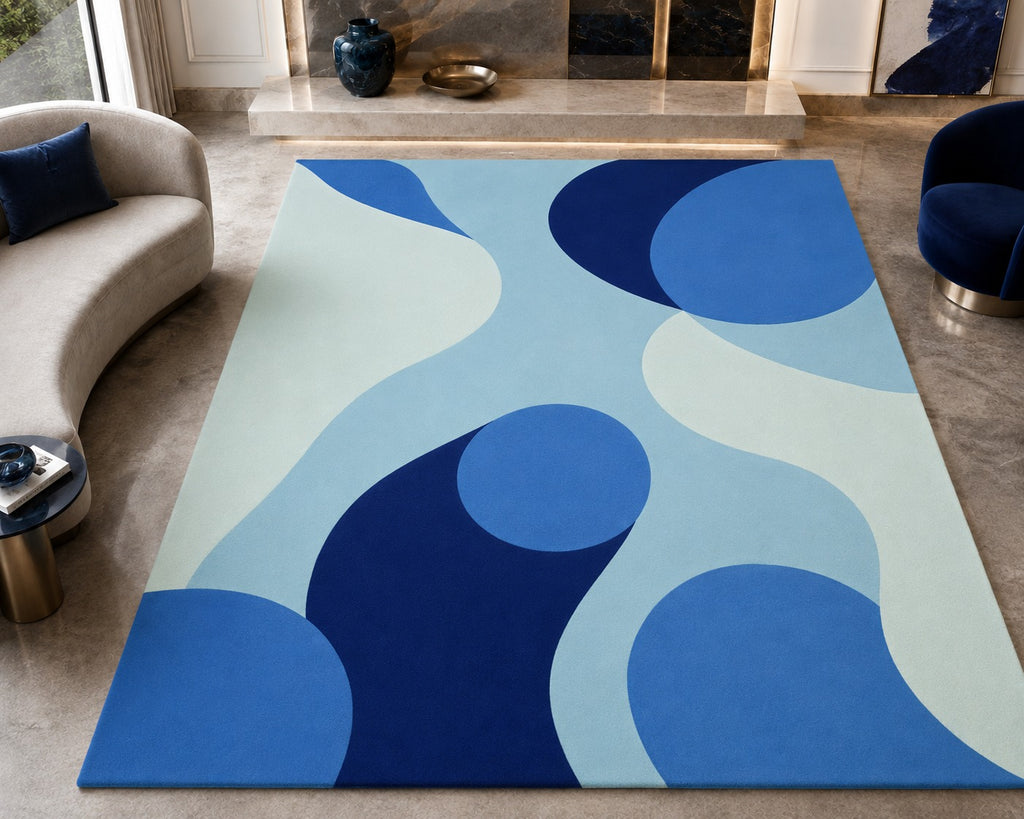Hand Tufted Floral Vine Botanical Wool Area Rug