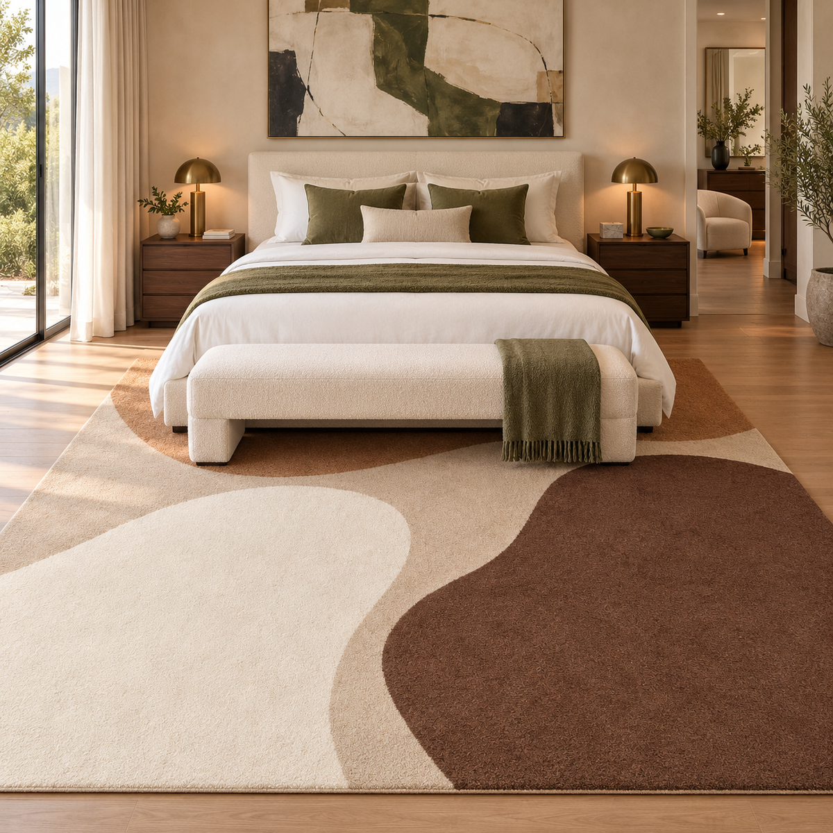 Neutral Abstract Shapes hand-tufted rug, image 6