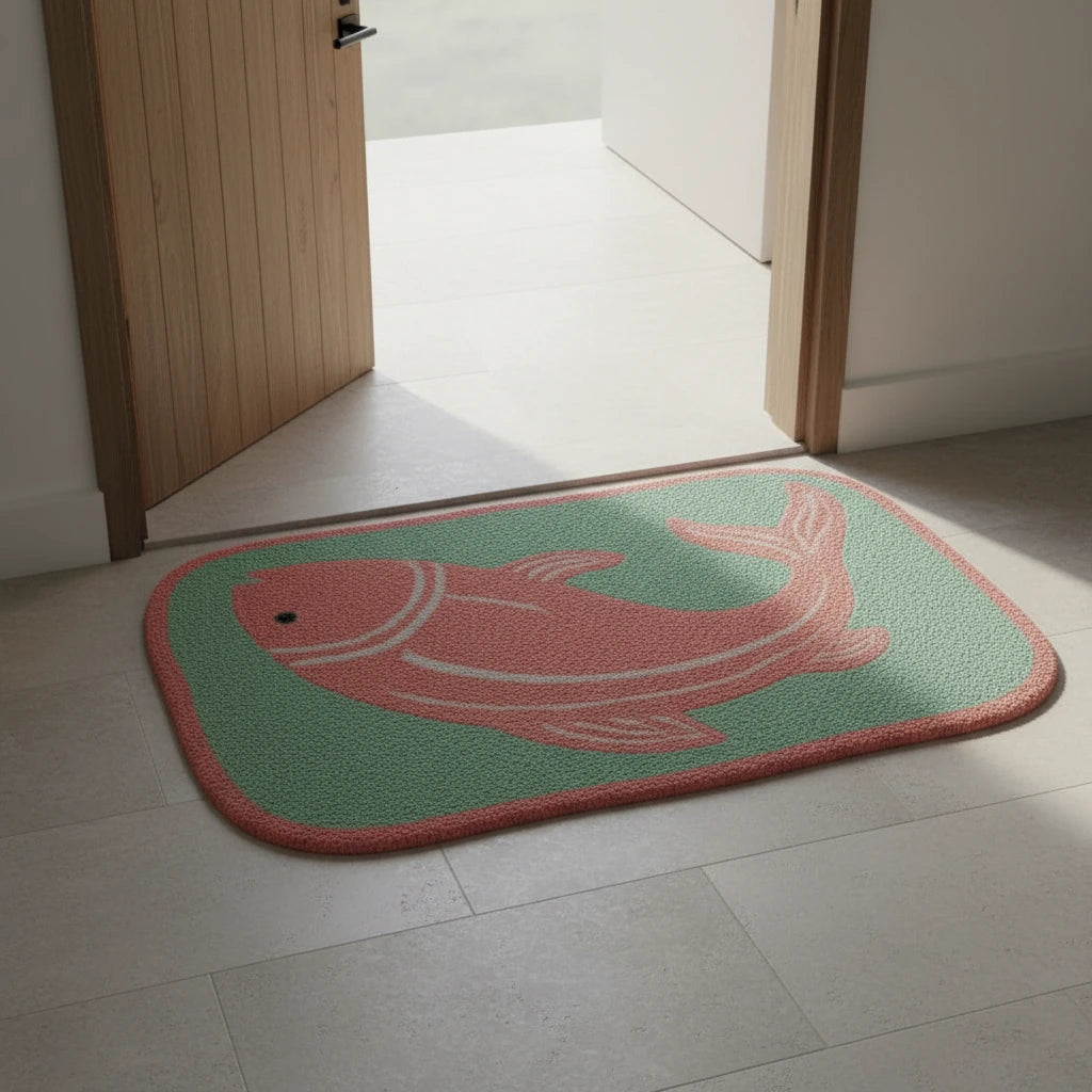 Hand Tufted Fish Shaped Wool Doormat - View 2