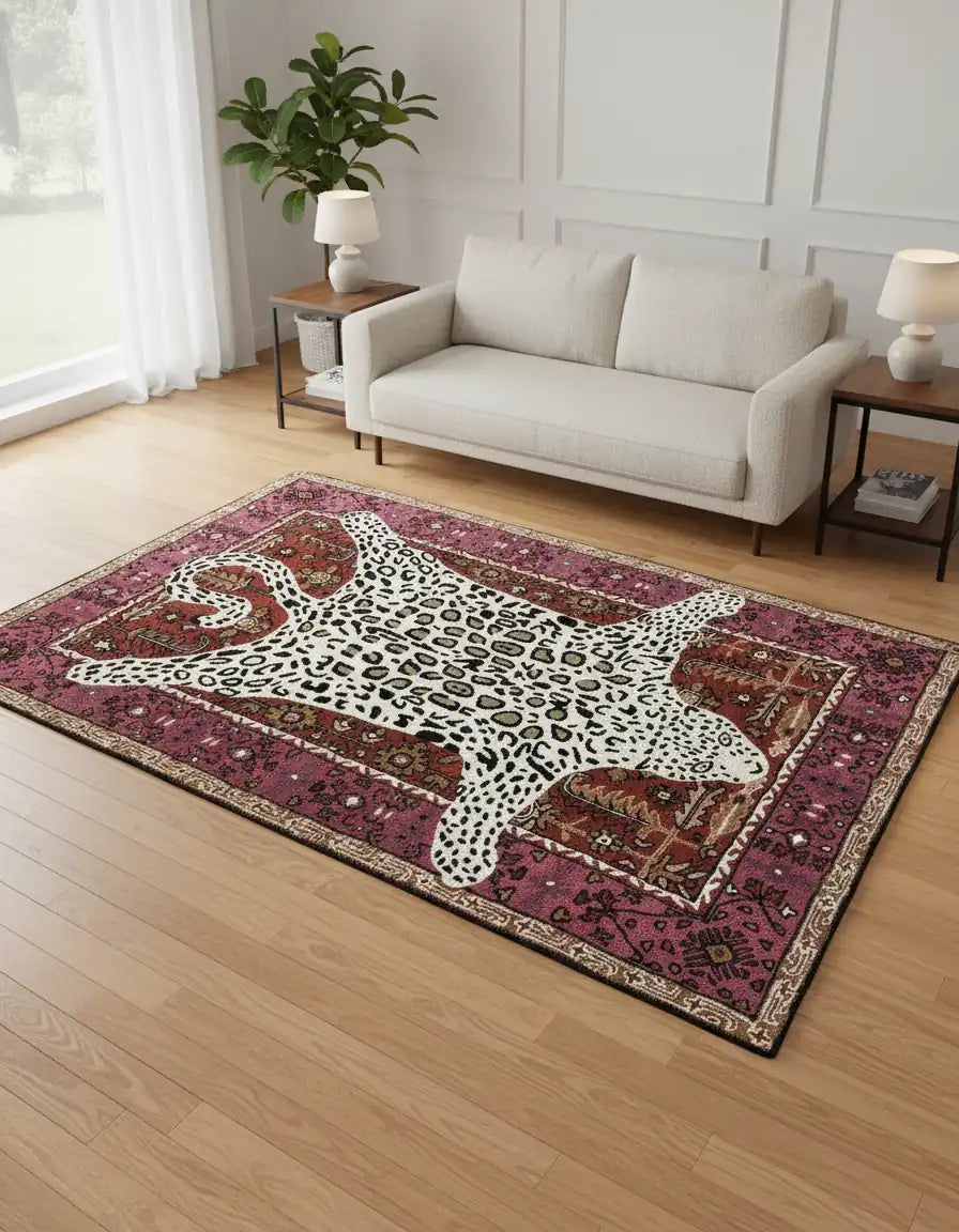 Persian Hand Tufted Wool Carpet 29 | Ardabil Design | Natural Wool Anti-Skid Latex Backing – View 4