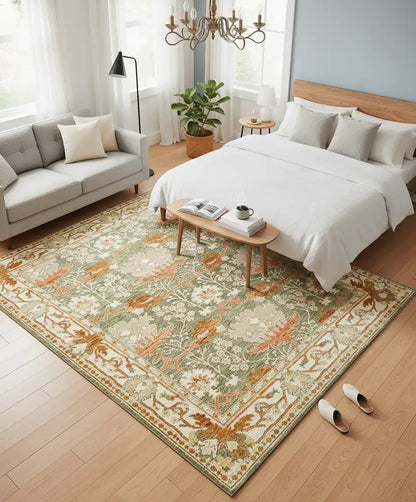 Persian Hand Tufted Wool Carpet 18 | Safavid Design | Natural Wool Anti-Skid Latex Backing – View 5