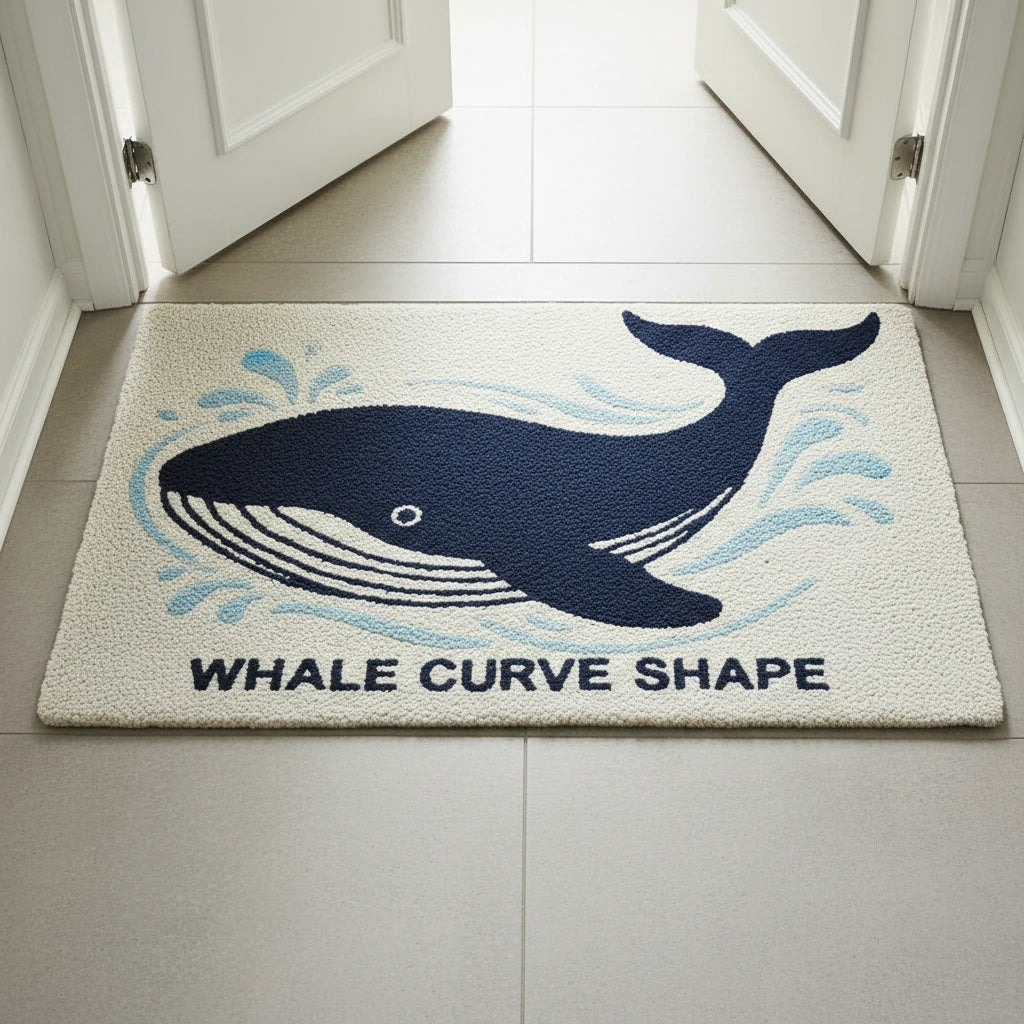 Hand Tufted Whale Shaped Wool Doormat - View 2
