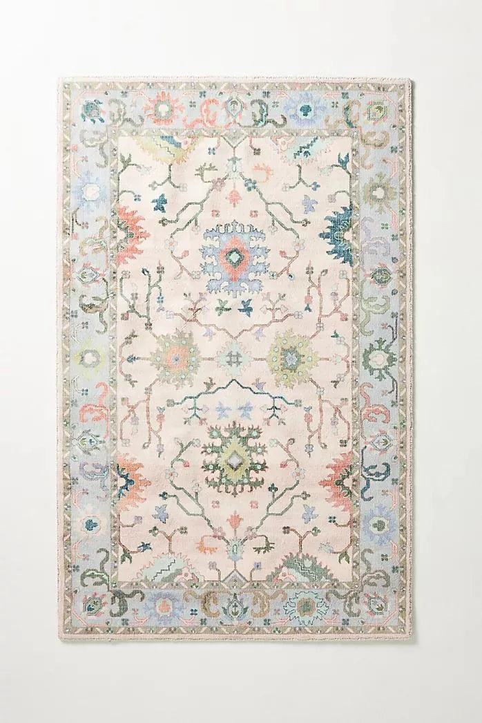 Persian Hand Tufted Wool Carpet 7 | Geometric Design | Natural Wool Anti-Skid Latex Backing