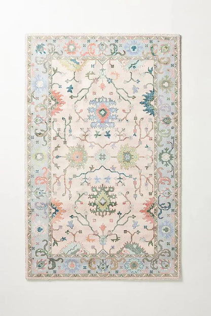 Persian Hand Tufted Wool Carpet 7 | Geometric Design | Natural Wool Anti-Skid Latex Backing