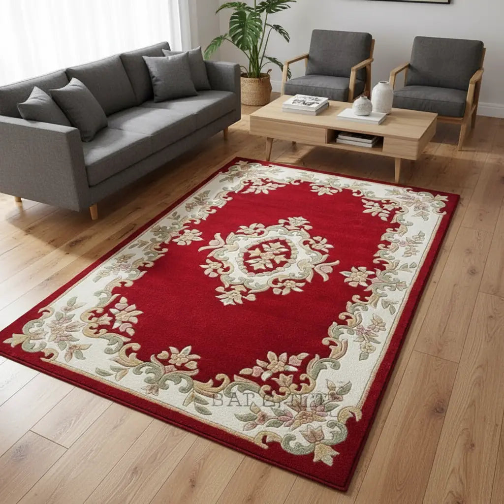 Persian Hand Tufted Wool Carpet 3 | Herati Design | Natural Wool Anti-Skid Latex Backing – View 6