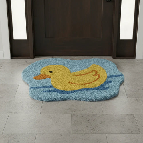 Hand Tufted Duck Shaped Wool Doormat