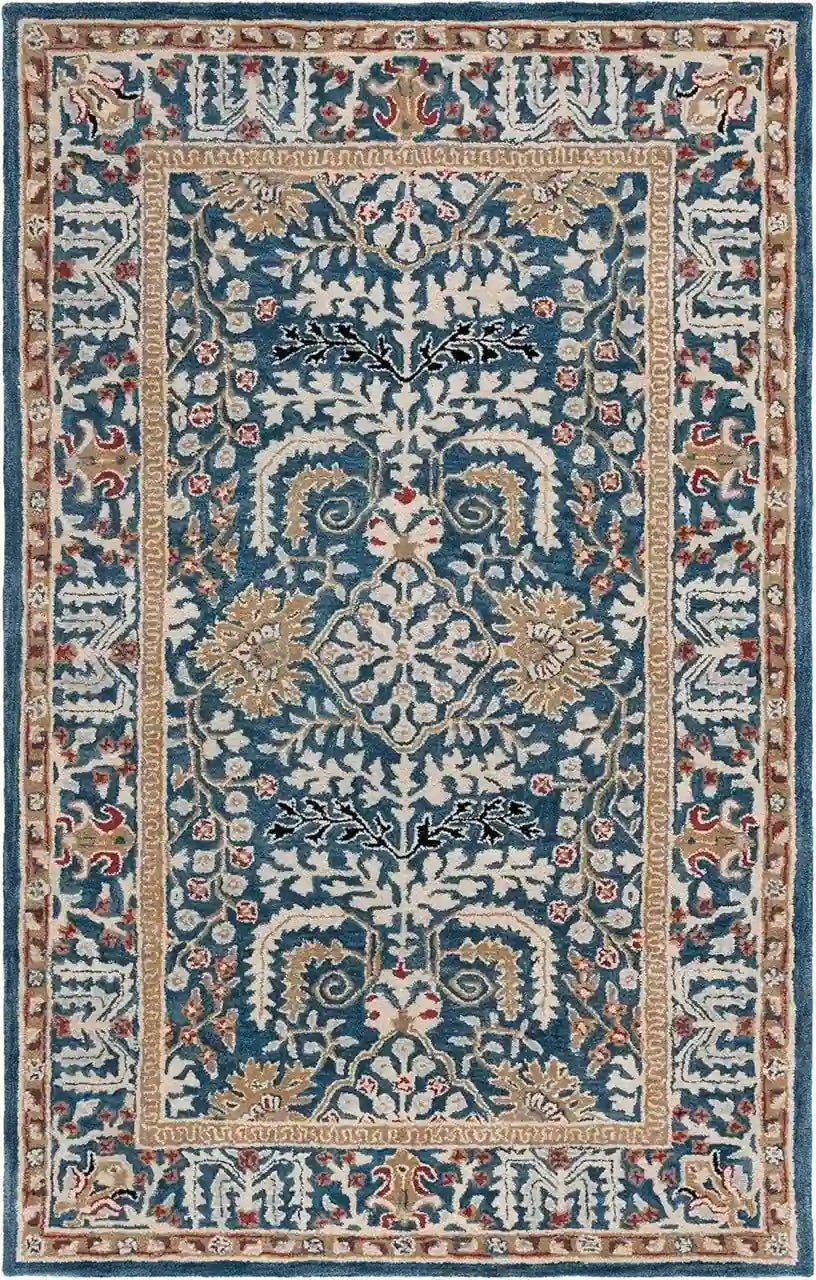 Persian Hand Tufted Wool Carpet 13 | Kashan Design | Natural Wool Anti-Skid Latex Backing