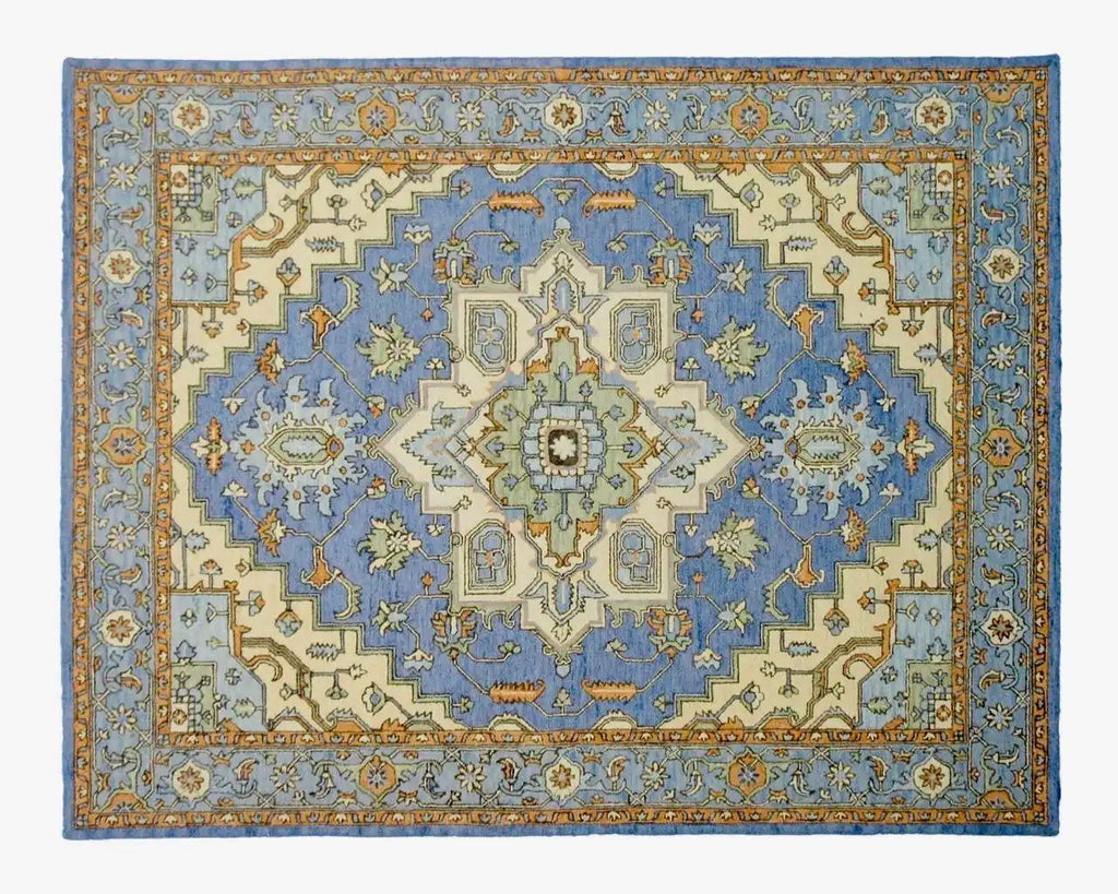 Persian Hand Tufted Wool Carpet 27 | Palmette Design | Natural Wool Anti-Skid Latex Backing