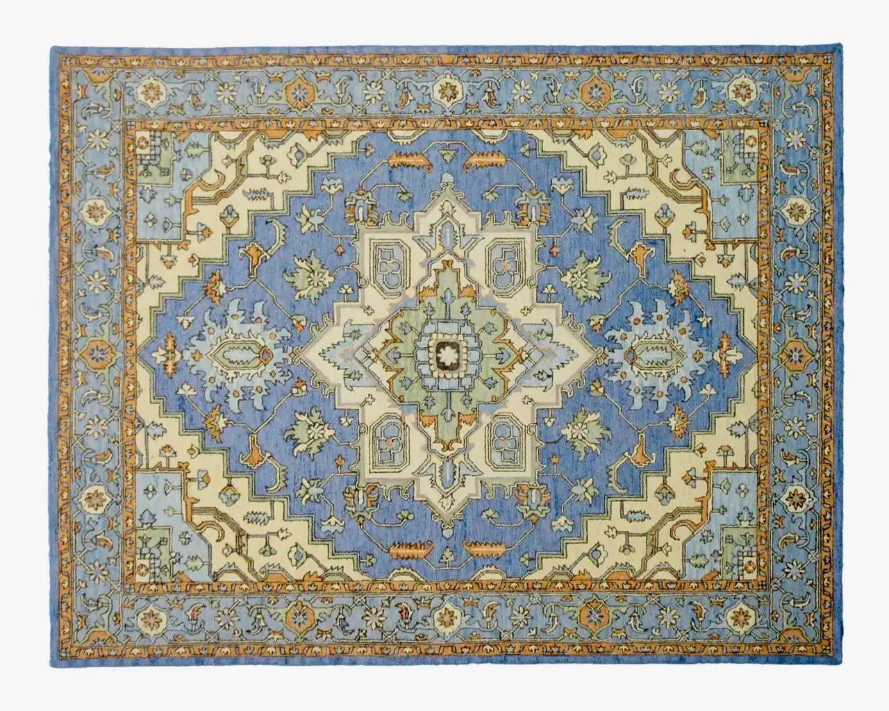 Persian Hand Tufted Wool Carpet 27 | Palmette Design | Natural Wool Anti-Skid Latex Backing