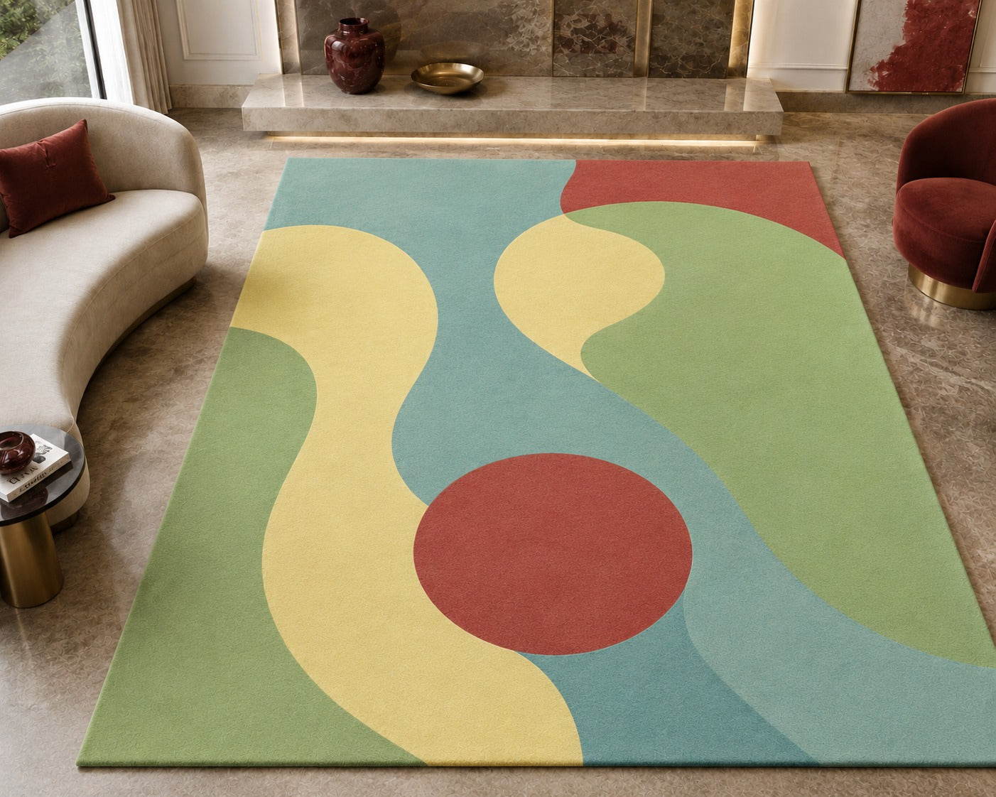 Hand Tufted Pastel Floral Soft Wool Area Rug