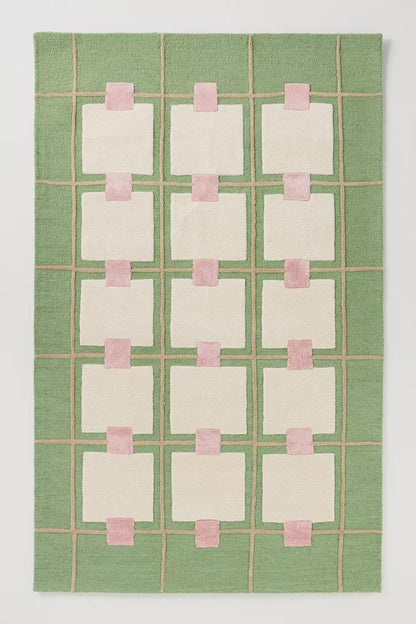 Intricate Hand Tufted Wool Rug | Detailed Pattern Area Rug with Natural Latex Anti-Skid Backing