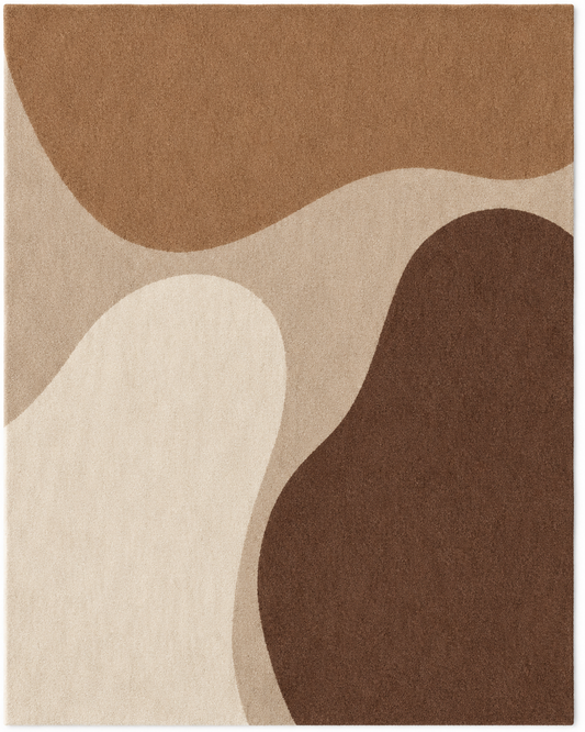 Neutral Abstract Shapes hand-tufted rug, image 2