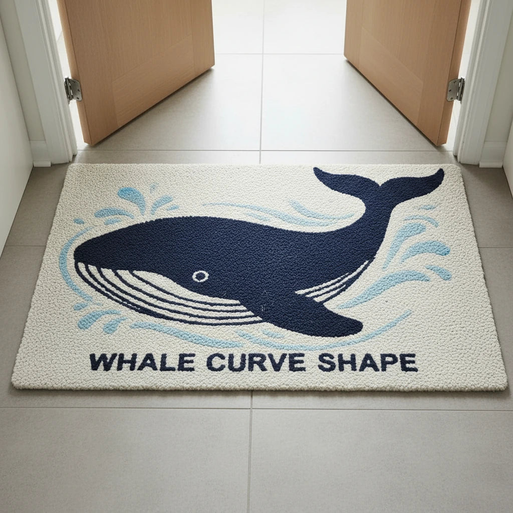 Hand Tufted Whale Shaped Wool Doormat - View 4