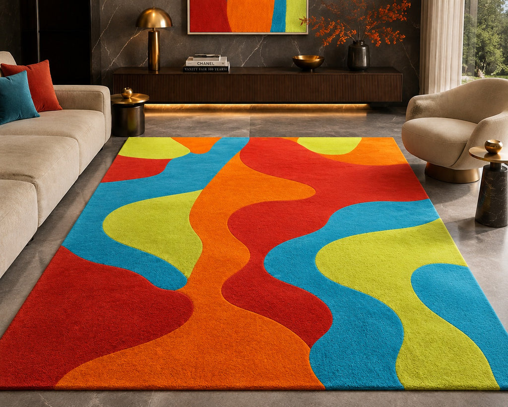 Hand Tufted Moroccan Tribal Boho Wool Area Rug