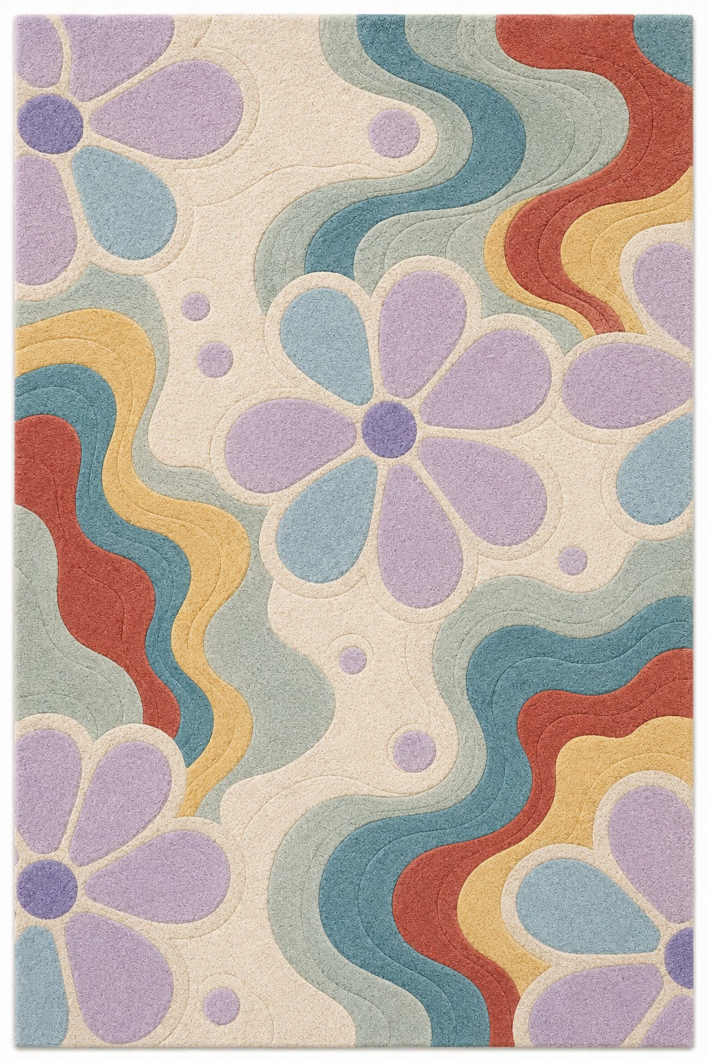 natural Hand Tufted Abstract Pattern Wool Rug