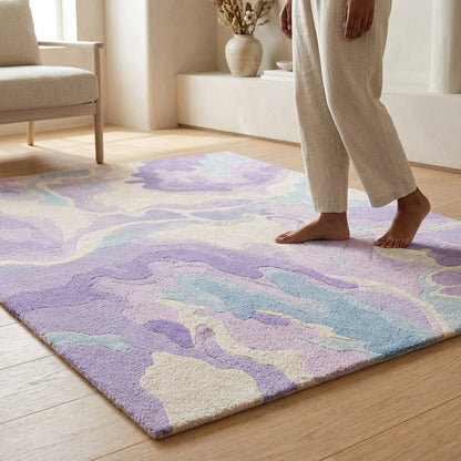 Hand Tufted Natural Beige Solid Wool Carpet - View 4