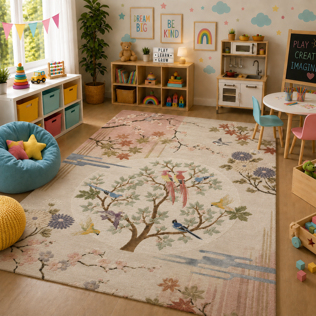 Hand Tufted Persian Floral Intricate Wool Carpet - View 8