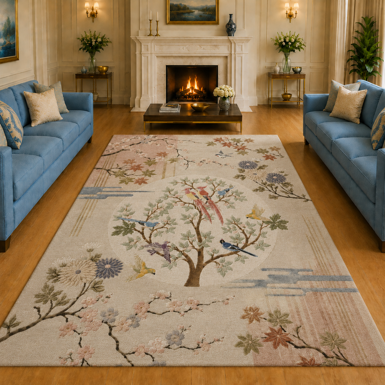 Hand Tufted Persian Floral Intricate Wool Carpet - View 7