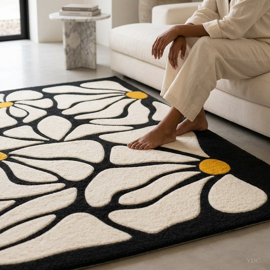 Hand Tufted Ivory Border Classic Wool Carpet - View 3