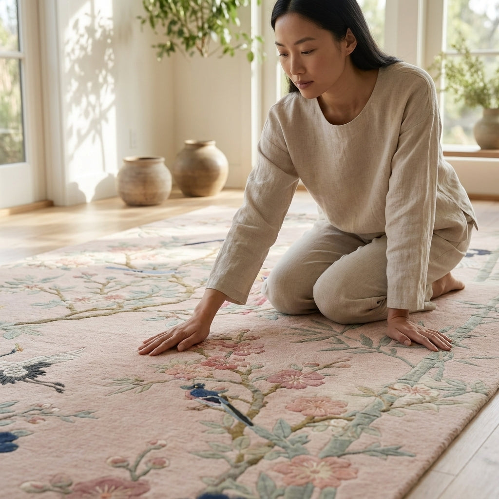 Hand Tufted Mandala Round Medallion Wool Carpet