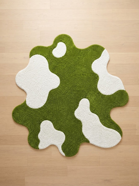 Olive Green Abstract hand-tufted rug, image 2