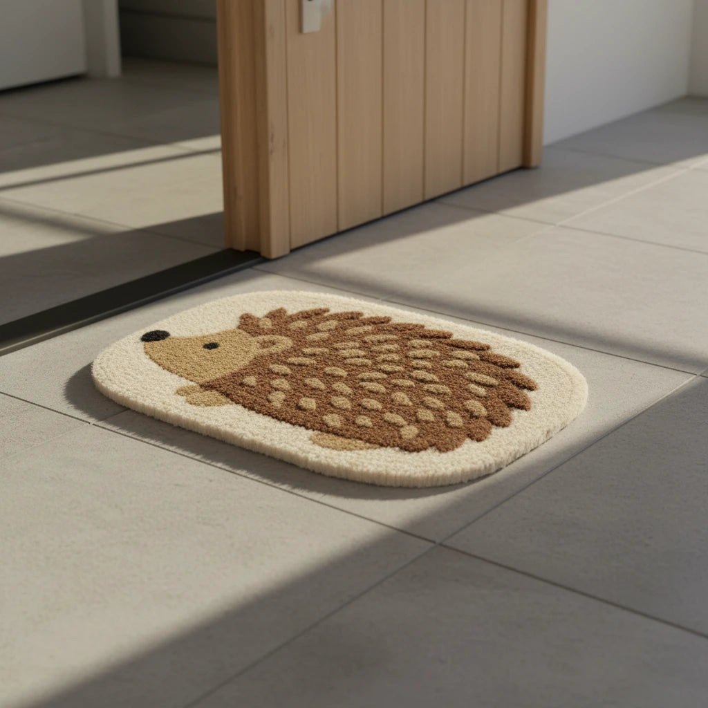 Hand Tufted Hedgehog Shaped Wool Doormat - View 4