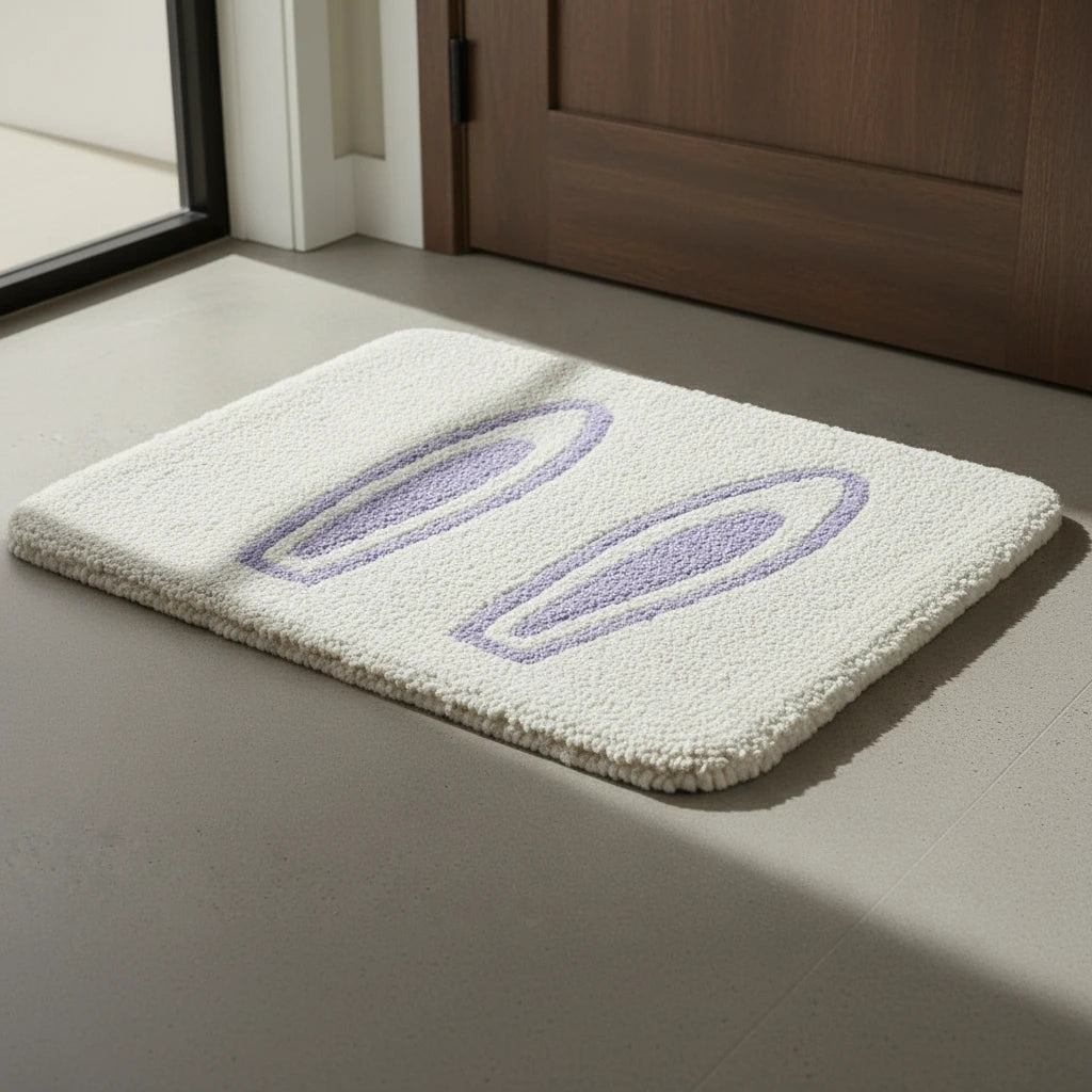 Hand Tufted Bunny Ears Shaped Wool Doormat - View 3