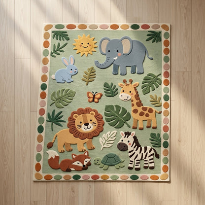 Hand Tufted Celestial Star Pattern Wool Carpet - View 4